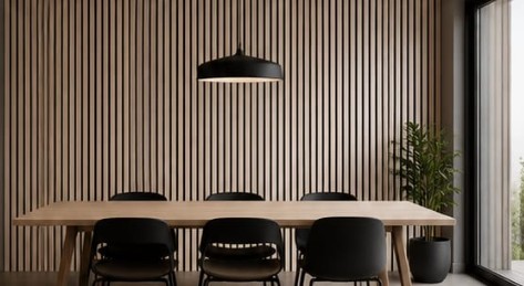 Natural Ash acoustic wood slat panel