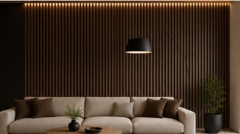 Walnut acoustic wood slat panel
